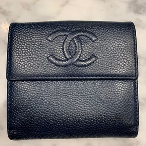 Large Chanel Navy CC Wallet